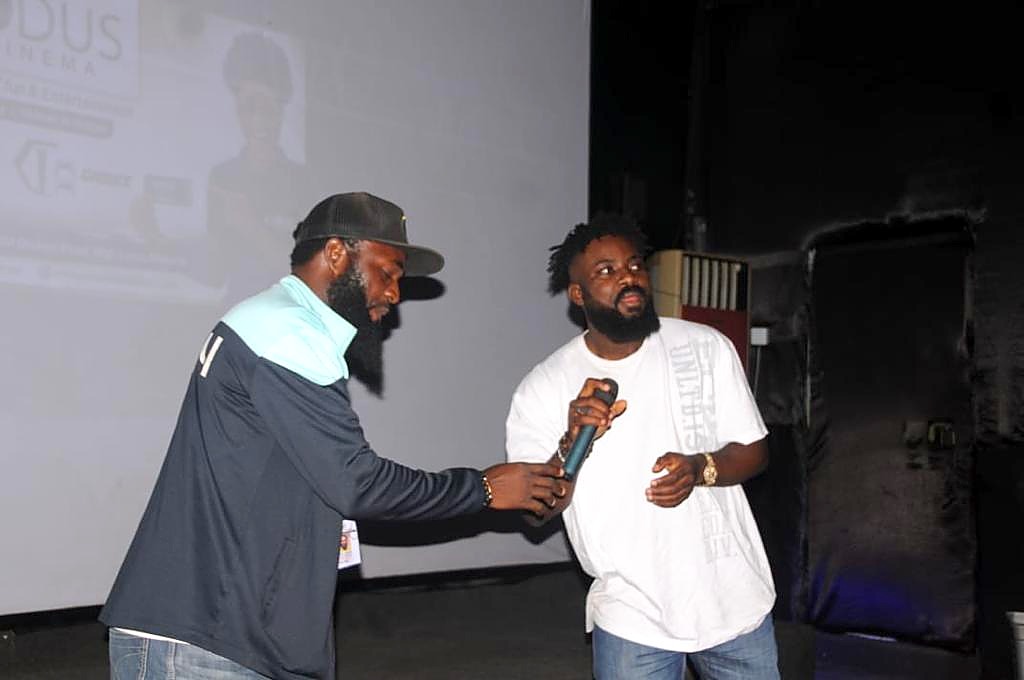 Two people on stage during the Benue Short Films Gala programme
